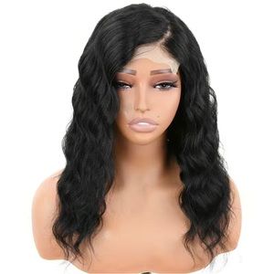 20” Natural Black 180% C Part 4x4 HD Closure Human Hair Body Wave Lace Front Wig
